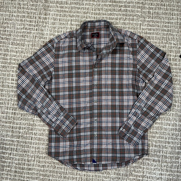 Men's Gray UNTUCKIT Plaid Shirt Sz M - Picture 1 of 5
